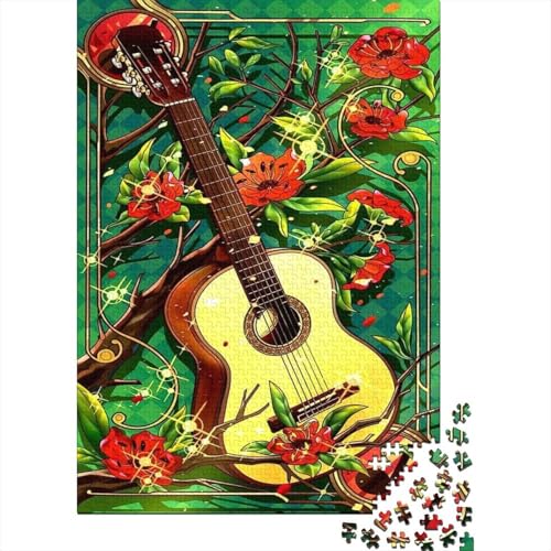 Gitarre 1000 Teile Puzzle Für Die Ganze Familie interessant Erwachsenenpuzzle Clevere Rätsel Weihnachtspuzzle 1000pcs (75x50cm) von PHQAZWSXE