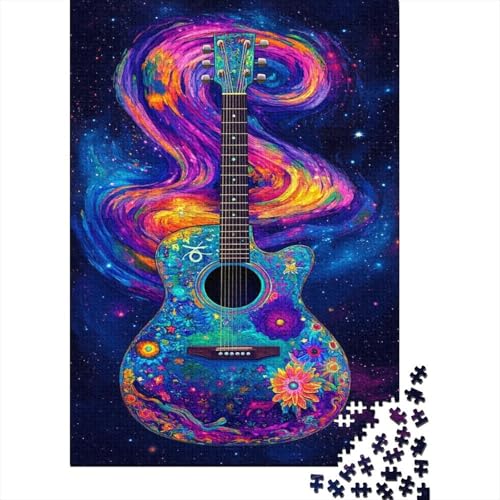 Gitarre 1000 Teile Puzzle Für Die Ganze Familie interessant Impossible Puzzle Geschicklichkeitsspiel Geschenk 1000pcs (75x50cm) von PHQAZWSXE