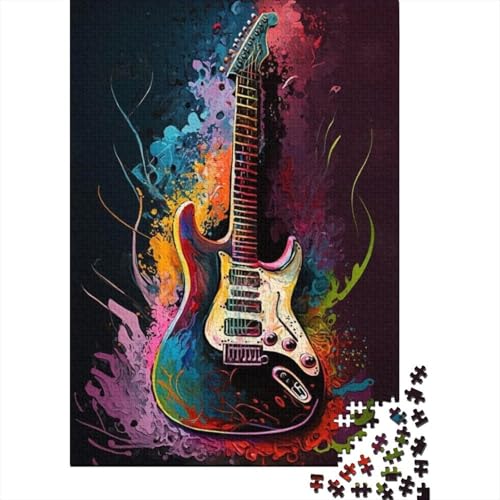Gitarre 1000 Teile Puzzle Für Die Ganze Familie interessant Impossible Puzzle Geschicklichkeitsspiel Geschenk 1000pcs (75x50cm) von PHQAZWSXE