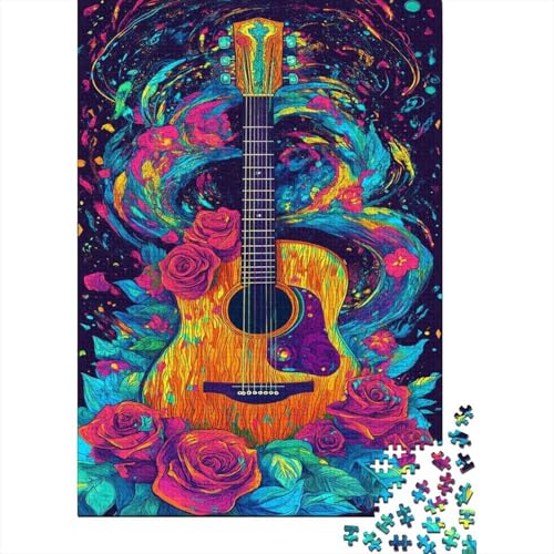 Gitarre 1000 Teile Puzzle Für Die Ganze Familie interessant Impossible Puzzle Geschicklichkeitsspiel Weihnachtspuzzle 1000pcs (75x50cm) von PHQAZWSXE