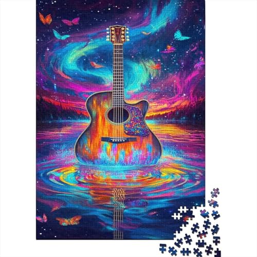 Gitarre 1000 Teile Puzzle Für Erwachsene Und Kinder interessant Impossible Puzzle Geschicklichkeitsspiel Geschenk 1000pcs (75x50cm) von PHQAZWSXE