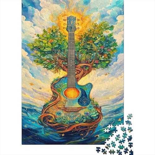Gitarre 1000 Teile Puzzle Für Erwachsene Und Kinder interessant Impossible Puzzle Geschicklichkeitsspiel Weihnachtspuzzle 1000pcs (75x50cm) von PHQAZWSXE