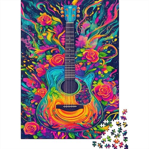 Gitarre 1000 Teile Puzzle Für Erwachsene interessant Erwachsenenpuzzle Geschicklichkeitsspiel Geschenk 1000pcs (75x50cm) von PHQAZWSXE