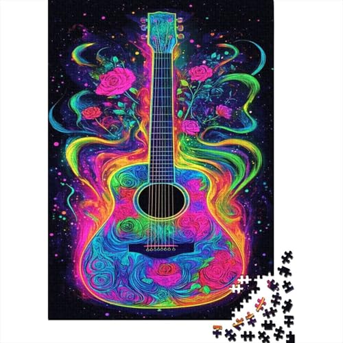 Gitarre 1000 Teile Puzzle Für Erwachsene interessant Impossible Puzzle Clevere Rätsel Weihnachtspuzzle 1000pcs (75x50cm) von PHQAZWSXE