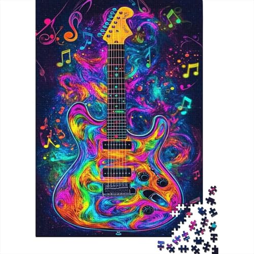 Gitarre Puzzle 1000 Teile Für Die Ganze Familie interessant Erwachsenenpuzzle Clevere Rätsel Geschenk 1000pcs (75x50cm) von PHQAZWSXE