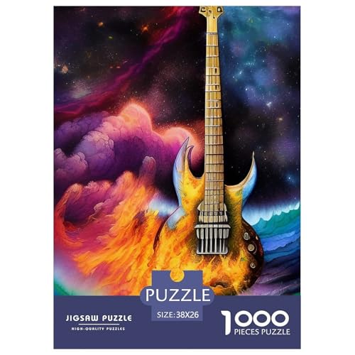 Gitarre Puzzle 1000 Teile Für Die Ganze Familie interessant Erwachsenenpuzzle Clevere Rätsel Geschenk 38x26cm/1000pcs von PHQAZWSXE