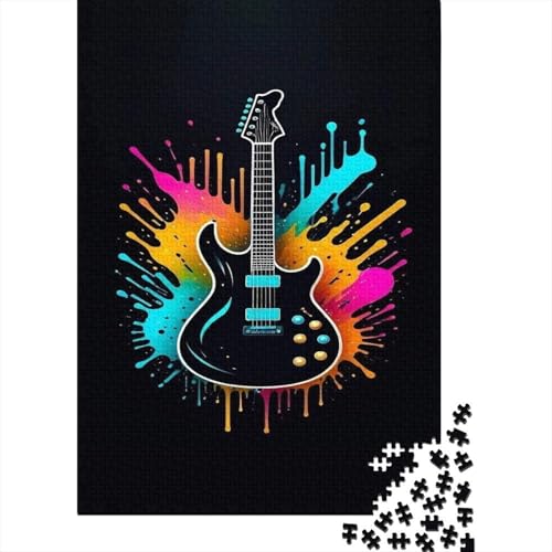 Gitarre Puzzle 1000 Teile Für Die Ganze Familie interessant Erwachsenenpuzzle Geschicklichkeitsspiel Geschenk 1000pcs (75x50cm) von PHQAZWSXE