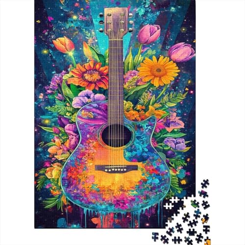 Gitarre Puzzle 1000 Teile Für Die Ganze Familie interessant Erwachsenenpuzzle Geschicklichkeitsspiel Weihnachtspuzzle 1000pcs (75x50cm) von PHQAZWSXE
