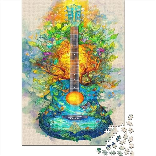Gitarre Puzzle 1000 Teile Für Die Ganze Familie interessant Impossible Puzzle Clevere Rätsel Weihnachtspuzzle 1000pcs (75x50cm) von PHQAZWSXE