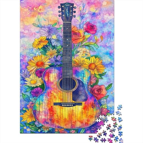 Gitarre Puzzle 1000 Teile Für Die Ganze Familie interessant Impossible Puzzle Geschicklichkeitsspiel Weihnachtspuzzle 1000pcs (75x50cm) von PHQAZWSXE