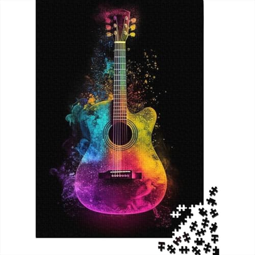 Gitarre Puzzle 1000 Teile Für Erwachsene Und Kinder interessant Erwachsenenpuzzle Clevere Rätsel Weihnachtspuzzle 1000pcs (75x50cm) von PHQAZWSXE