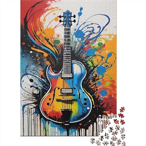 Gitarre Puzzle 1000 Teile Für Erwachsene Und Kinder interessant Erwachsenenpuzzle Geschicklichkeitsspiel Weihnachtspuzzle 1000pcs (75x50cm) von PHQAZWSXE