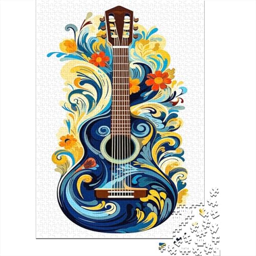 Gitarre Puzzle 1000 Teile Für Erwachsene Und Kinder interessant Impossible Puzzle Geschicklichkeitsspiel Geschenk 1000pcs (75x50cm) von PHQAZWSXE
