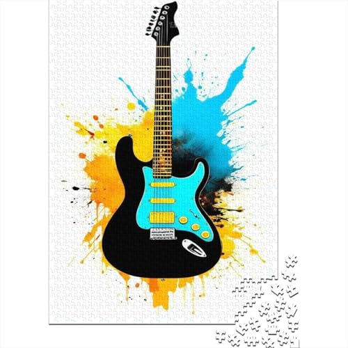 Gitarre Puzzle 1000 Teile Für Erwachsene Und Kinder interessant Impossible Puzzle Geschicklichkeitsspiel Weihnachtspuzzle 1000pcs (75x50cm) von PHQAZWSXE