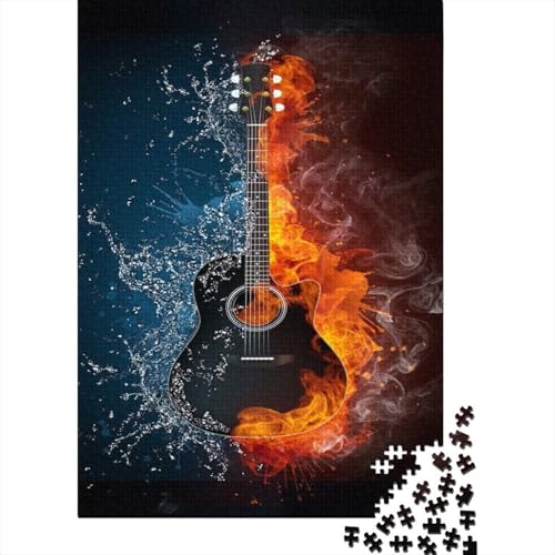 Gitarre Puzzle 1000 Teile Für Erwachsene Und Kinder interessant Impossible Puzzle Geschicklichkeitsspiel Weihnachtspuzzle 1000pcs (75x50cm) von PHQAZWSXE