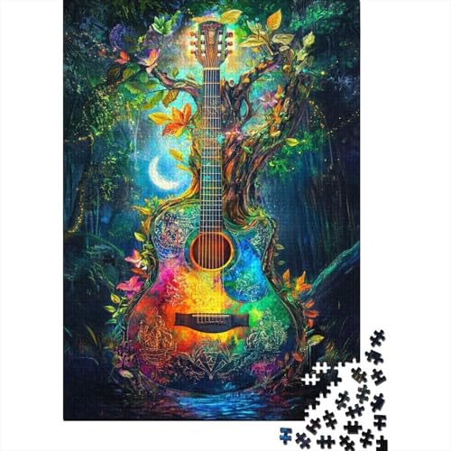Gitarre Puzzle 1000 Teile Für Erwachsene interessant Erwachsenenpuzzle Clevere Rätsel Geschenk 1000pcs (75x50cm) von PHQAZWSXE