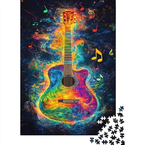 Gitarre Puzzle 1000 Teile Für Erwachsene interessant Erwachsenenpuzzle Clevere Rätsel Geschenk 1000pcs (75x50cm) von PHQAZWSXE