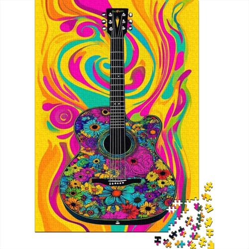Gitarre Puzzle 1000 Teile Für Erwachsene interessant Impossible Puzzle Geschicklichkeitsspiel Weihnachtspuzzle 1000pcs (75x50cm) von PHQAZWSXE