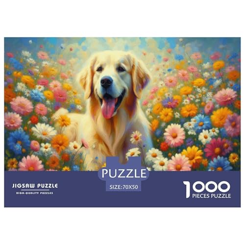 Goldener Retriever 1000 Teile Puzzle Für Erwachsene Und Kinder interessant Impossible Puzzle Clevere Rätsel Weihnachtspuzzle 70x50cm/1000pcs Goldener Retriever 1000 Teile Puzzle Für Erwachsene Und Kinder interessant Impossible Puzzle Clevere Rätsel Weihnachtspuzzle 70x50cm/1000pcs von PHQAZWSXE