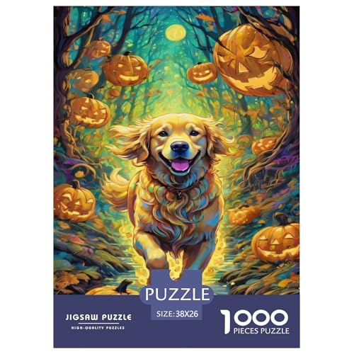 Goldener Retriever Halloween 1000 Teile Puzzle Für Erwachsene Und Kinder Tier Erwachsenenpuzzle Geschicklichkeitsspiel Geschenk 38x26cm/1000pcs Goldener Retriever Halloween 1000 Teile Puzzle Für Erwachsene Und Kinder Tier Erwachsenenpuzzle Geschicklichkeitsspiel Geschenk 38x26cm/1000pcs von PHQAZWSXE