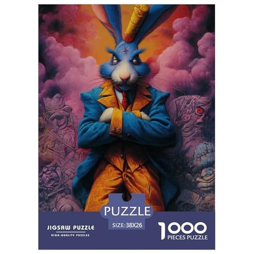 Gothic Kaninchen Puzzle 1000 Teile Für Die Ganze Familie interessant Impossible Puzzle Clevere Rätsel Geschenk 38x26cm/1000pcs von PHQAZWSXE