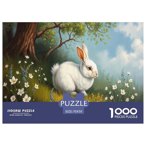 Grassland KanincHühner Puzzle 1000 Teile Für Erwachsene Tiere Erwachsenenpuzzle Geschicklichkeitsspiel Weihnachtspuzzle 70x50cm/1000pcs von PHQAZWSXE