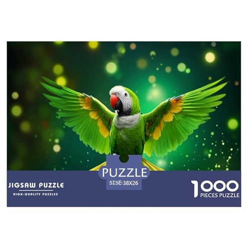 Green Papagei Puzzle 1000 Teile Für Erwachsene Und Kinder Tiere Erwachsenenpuzzle Geschicklichkeitsspiel GescHühnerk 38x26cm/1000pcs von PHQAZWSXE