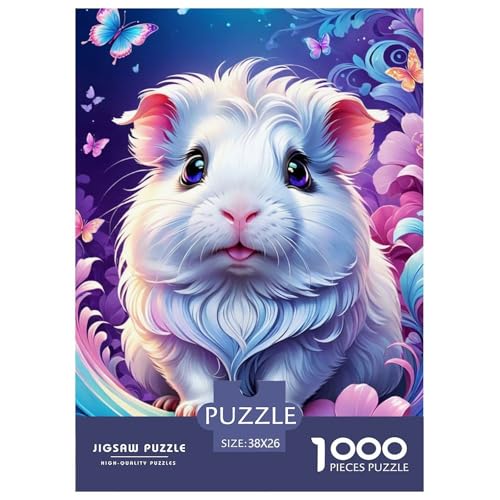 Guinea Schwein Puzzle 1000 Teile Für Die Ganze Familie Tier Impossible Puzzle Geschicklichkeitsspiel Weihnachtspuzzle 38x26cm/1000pcs von PHQAZWSXE