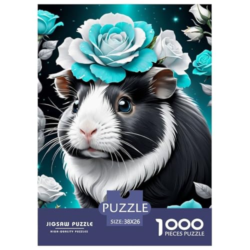 Guinea Schwein Puzzle 1000 Teile Für Erwachsene Und Kinder Tier Impossible Puzzle Geschicklichkeitsspiel Geschenk 38x26cm/1000pcs von PHQAZWSXE
