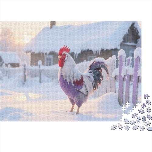 Hahn 1000 Teile Puzzle Für Erwachsene Tier Erwachsenenpuzzle Geschicklichkeitsspiel Weihnachtspuzzle 1000pcs (75x50cm) von PHQAZWSXE