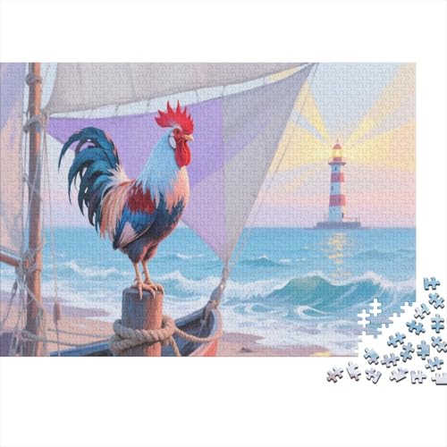 Hahn Puzzle 1000 Teile Für Die Ganze Familie Tier Impossible Puzzle Geschicklichkeitsspiel Weihnachtspuzzle 1000pcs (75x50cm) von PHQAZWSXE