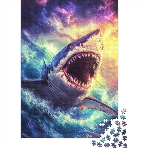 Hai 1000 Teile Puzzle Für Erwachsene Tier Erwachsenenpuzzle Geschicklichkeitsspiel Geschenk 1000pcs (75x50cm) von PHQAZWSXE