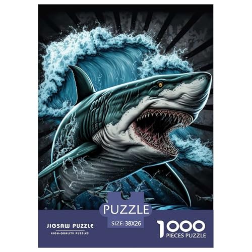 Hai 1000 Teile Puzzle Für Erwachsene Und Kinder Tier Impossible Puzzle Geschicklichkeitsspiel Weihnachtspuzzle 38x26cm/1000pcs von PHQAZWSXE