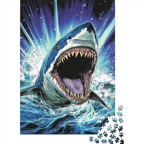 Hai Puzzle 1000 Teile Für Erwachsene Und Kinder Tier Erwachsenenpuzzle Clevere Rätsel Geschenk 1000pcs (75x50cm) von PHQAZWSXE