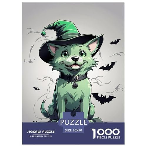 Halloween 1000 Teile Puzzle Für Erwachsene interessant Impossible Puzzle Clevere Rätsel Geschenk 70x50cm/1000pcs von PHQAZWSXE