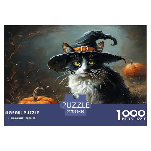 Halloween Katze Puzzle 1000 Teile Für Die Ganze Familie Tiere Erwachsenenpuzzle Clevere Rätsel GescHühnerk 38x26cm/1000pcs Halloween Katze Puzzle 1000 Teile Für Die Ganze Familie Tiere Erwachsenenpuzzle Clevere Rätsel GescHühnerk 38x26cm/1000pcs von PHQAZWSXE