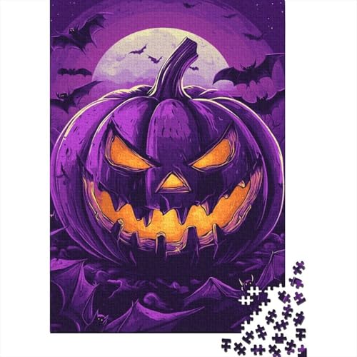 Halloween Kürbis 1000 Teile Puzzle Für Die Ganze Familie interessant Erwachsenenpuzzle Clevere Rätsel Weihnachtspuzzle 1000pcs (75x50cm) von PHQAZWSXE