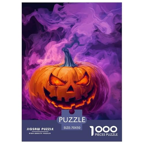 Halloween Kürbis 1000 Teile Puzzle Für Die Ganze Familie interessant Erwachsenenpuzzle Geschicklichkeitsspiel Weihnachtspuzzle 70x50cm/1000pcs von PHQAZWSXE