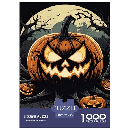 Halloween Kürbis 1000 Teile Puzzle Für Erwachsene interessant Impossible Puzzle Geschicklichkeitsspiel Geschenk 70x50cm/1000pcs von PHQAZWSXE