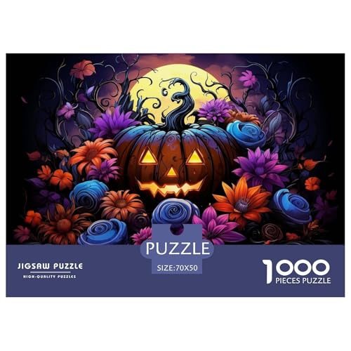 Halloween Kürbiskopf 1000 Teile Puzzle Für Erwachsene Und Kinder interessant Erwachsenenpuzzle Geschicklichkeitsspiel GescHühnerk 70x50cm/1000pcs von PHQAZWSXE