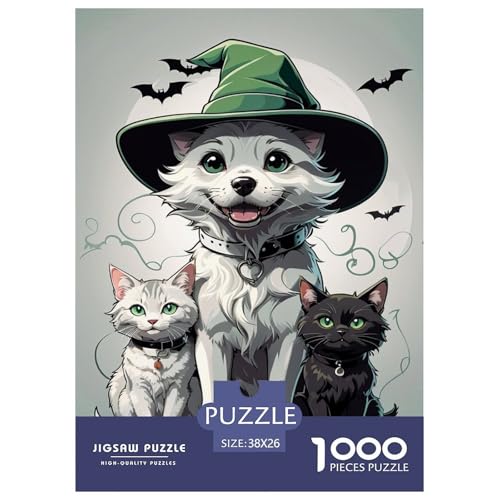 Halloween Puzzle 1000 Teile Für Erwachsene interessant Erwachsenenpuzzle Geschicklichkeitsspiel Weihnachtspuzzle 38x26cm/1000pcs von PHQAZWSXE