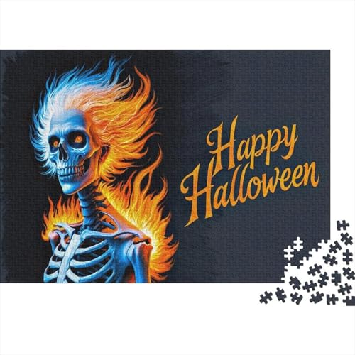 Halloween Skelett Puzzle 1000 Teile Für Erwachsene Und Kinder interessant Impossible Puzzle Geschicklichkeitsspiel Geschenk 1000pcs (75x50cm) von PHQAZWSXE