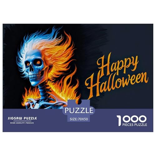 Halloween Skelett Puzzle 1000 Teile Für Erwachsene interessant Erwachsenenpuzzle Geschicklichkeitsspiel Weihnachtspuzzle 70x50cm/1000pcs von PHQAZWSXE