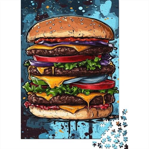 Hamburger Puzzle 1000 Teile Für Erwachsene Und Kinder interessant Erwachsenenpuzzle Geschicklichkeitsspiel Geschenk 1000pcs (75x50cm) von PHQAZWSXE