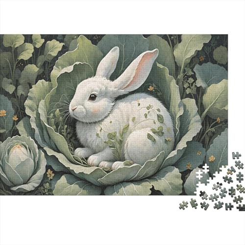 Hase 1000 Teile Puzzle Für Erwachsene Und Kinder Tiere Erwachsenenpuzzle Geschicklichkeitsspiel Weihnachtspuzzle 1000pcs (75x50cm) von PHQAZWSXE
