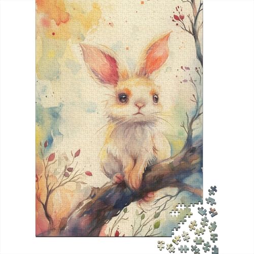 Hase Puzzle 1000 Teile Für Erwachsene Tier Impossible Puzzle Clevere Rätsel Geschenk 1000pcs (75x50cm) von PHQAZWSXE