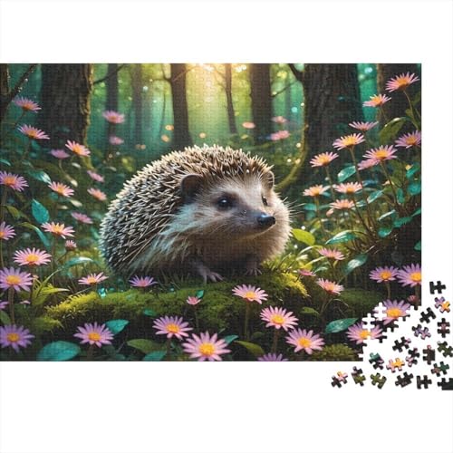 Hedgehog Puzzle 1000 Teile Für Die Ganze Familie Tiere Impossible Puzzle Clevere Rätsel Weihnachtspuzzle 1000pcs (75x50cm) von PHQAZWSXE