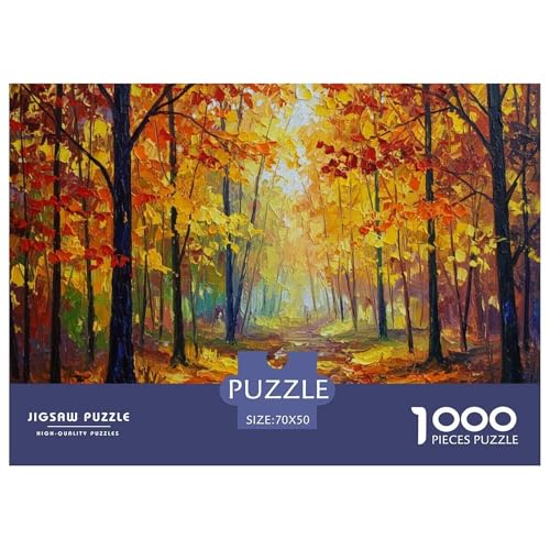 Herbst Puzzle 1000 Teile Für Erwachsene Und Kinder interessant Impossible Puzzle Geschicklichkeitsspiel GescHühnerk 70x50cm/1000pcs von PHQAZWSXE