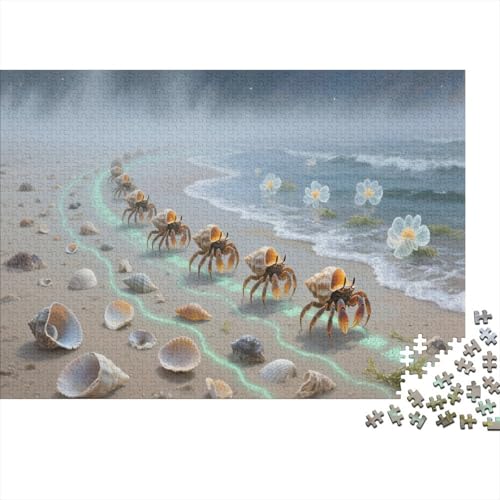 Hermit Krebs Puzzle 1000 Teile Für Die Ganze Familie Tier Impossible Puzzle Geschicklichkeitsspiel Weihnachtspuzzle 1000pcs (75x50cm) von PHQAZWSXE