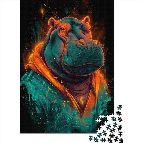 Hippo 1000 Teile Puzzle Für Erwachsene Und Kinder Tier Impossible Puzzle Geschicklichkeitsspiel Geschenk 1000pcs (75x50cm) von PHQAZWSXE